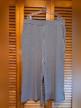 Girl With Curves Black & White Houndstooth Ponte Wide Leg Pants Size XLP